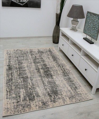 Tappeto grigio crema astratto - grigio,